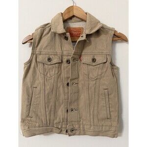 Levi's Trucker Vest Youth Small (8-10 Yrs) Girls Khaki Colored Sleeveless